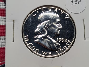 1958 Proof Franklin Half Dollar, Very Nice