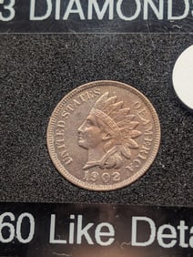 1902 Indian Head Cent, Full Liberty, 3 Diamonds, MS-60 Like Details