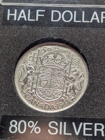 1943 Canada Half Dollar, 80% Silver