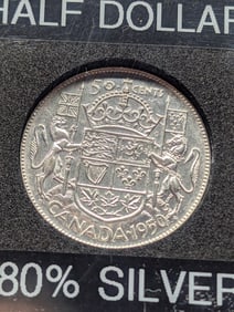 1950 Canada Half Dollar, 80% Silver