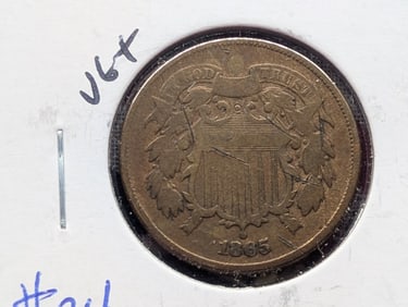 1865 Two Cent Piece - Civil War Era!