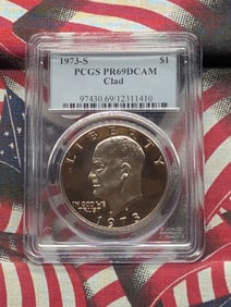 1973-S Proof Deep Cameo Eisenhower Dollar Graded PR69DCAM By PCGS Grading Company