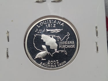 2002-S 90% Silver Proof State Quarter, Louisiana (LA)