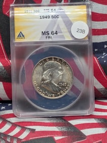 1949 P Franklin Half Dollar ANACS MS 64 Full Bell Line