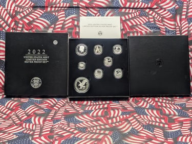 2022-S U.S. Mint Limited Edition SILVER Proof Set, All Coins .999 Fine Silver