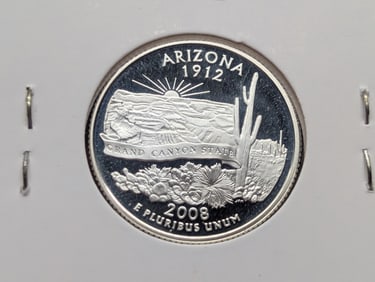 2008-S 90% Silver Proof State Quarter, Arizona (AZ)
