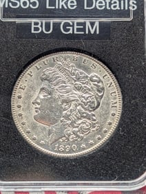 1890-S Morgan, MS-65 Like Details, BU GEM