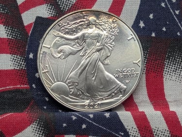 2021 Type 2 American Silver Eagle, .999 Fine Silver One Troy Once, Eagle Landing