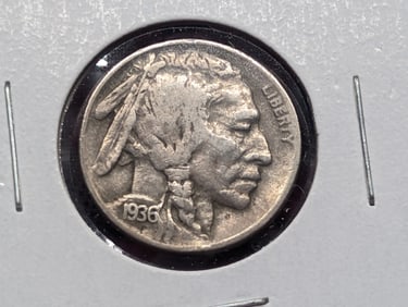 1936-D Buffalo Nickel w/Horn