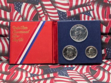 U.S. Bicentennial Silver Proof Set, Three 40% Silver Coins