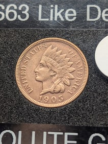 1905 Indian Head Cent, Full Liberty, 4 Diamonds, MS-63 Like Details, Absolute BU GEM