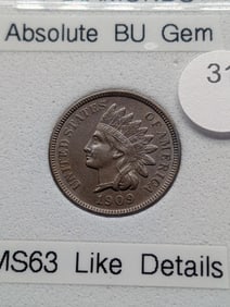 1909 Indian Head Cent, Full Liberty, 4 Diamonds, MS-63 Like Details, Absolute BU GEM