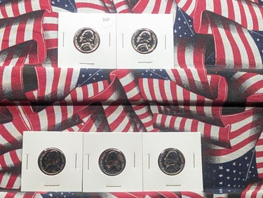 1958, 1959, 1960, 1961 & 1962 Proof Jefferson Nickels, Full Steps