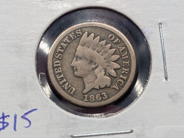 1863 CN Indian Head Cent - Civil War Era!