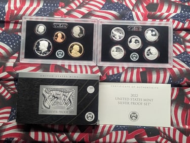 2022-S U.S. Mint Silver Proof Set, Seven .999 Fine Silver Coins