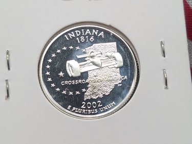 2002-S 90% Silver Proof State Quarter, Indiana (IN)