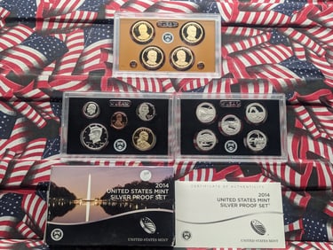 2014-S U.S. Mint Silver Proof Set, Seven 90% Silver Coins