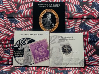 1996-S National Community Service Proof Silver Dollar & Stamp Set in OGP