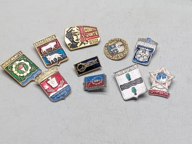 10 Older Soviet Badge-Pins