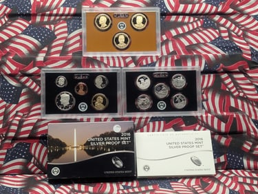 2016-S U.S. Mint Silver Proof Set, Seven 90% Silver Coins