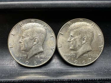 1967 Kennedy 40% Silver Half Dollar Lot of 2
