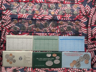 1992-P/D, 1993-P/D & 1994-P/D U.S. Unc. Mint Sets w/original Packaging! - (30 Coins)