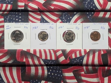 (4) 1976-P Coins from Mint Set Quarter, Dime, Nickel, Cent