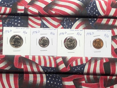 (4) 1976-D Coins from Mint Set Quarter, Dime, Nickel, Cent