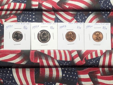 (4) Coins From Mint Sets 1999 P&D Lincoln Cents, 1999-P Jefferson Nickel, 1999-P Roosevelt Dime