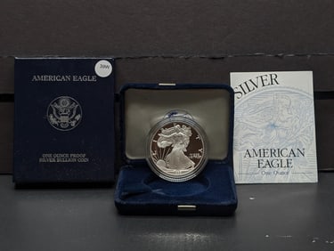 1999-P American Silver Eagle Proof Coin In OGP w/COA - .999 Fine Silver One Troy Ounce