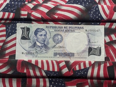 1949 UNC. Philippines Bangko Sentral One Piso Banknote