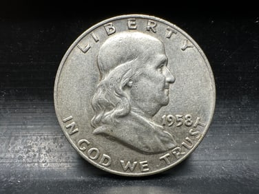 1958-D Franklin 90% Silver Half Dollar
