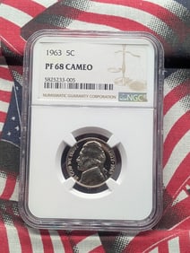 1963-P Jefferson Nickel NCG PF68 Cameo