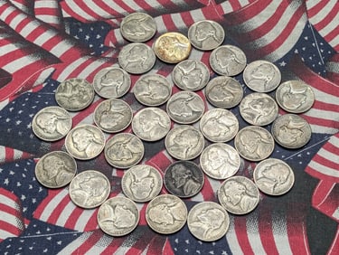 33 - Wartime Jefferson Nickels, 35% Silver