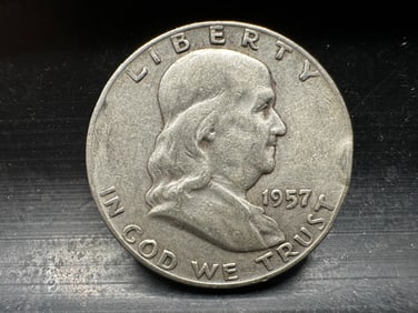 1957-D Franklin 90% Silver Half Dollar