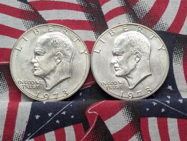 Lot of (2) 1973-S 40% Silver Uncirculated Eisenhower Dollars