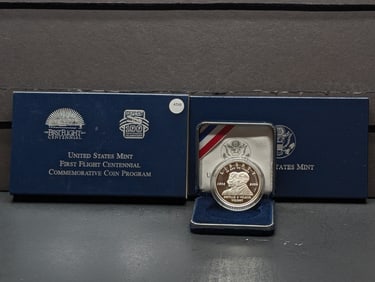 2003-P U.S. Mint First Flight Centennial Commemorative Dollar In OGP - 90% Silver