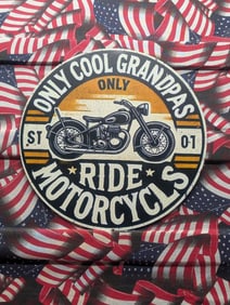 ONLY COOL GRANDPAS RIDE MOTORCYCLES, Metal Sign, 7.75x7.75 Inches-Dinner Plate Size, Perfect For Man
