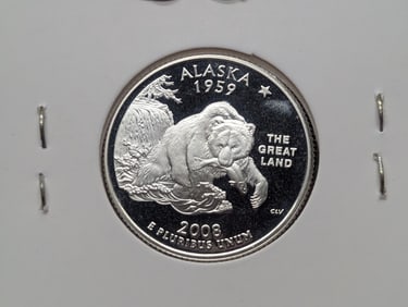 2008-S 90% Silver Proof State Quarter, Alaska (AK)
