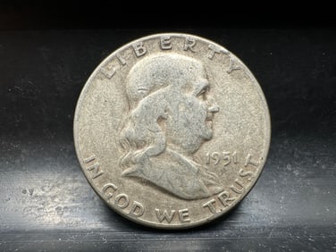 1951 Franklin 90% Silver Half Dollar