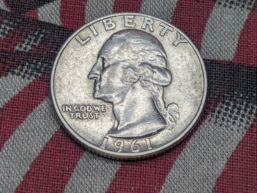 1961-D, UNC, 90% Silver, Washington Quarter, 64 Years Old!
