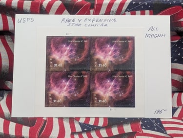 Sheet of Rare & Expansive US Stamps "Star Cluster" All MOGNH