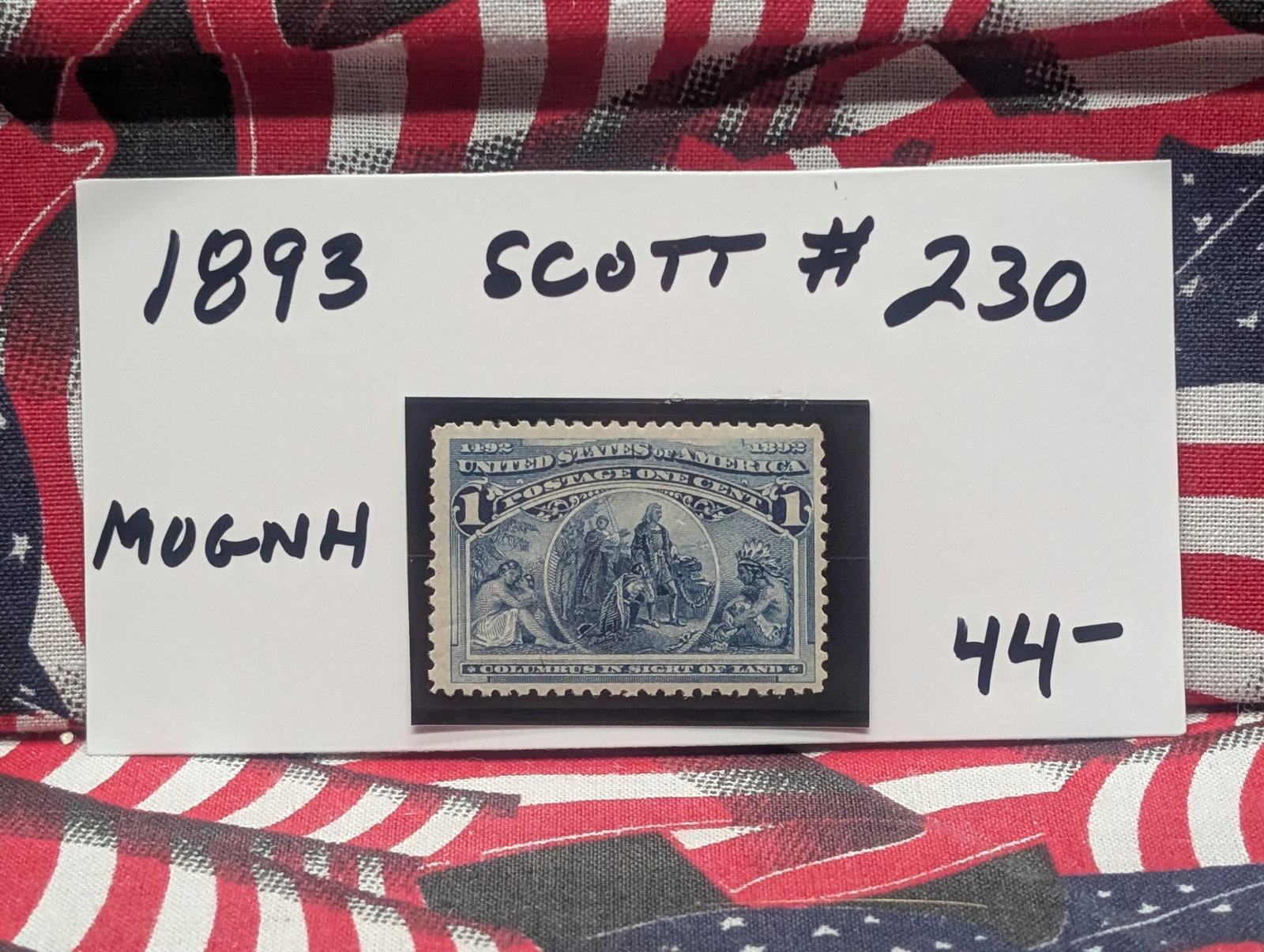 1893 1 Cent US Stamp Scott #230 MOGNH (1 of 2)