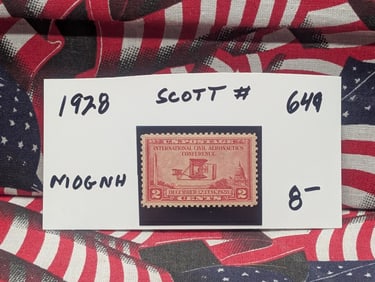 1928 Two Cent Aeronautics Stamp Scott # 649 MOGNH