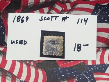 1869 Three Cent Train US Stamp Scott # 114 Used
