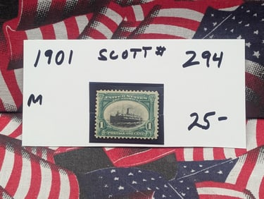 1901 One Cent Steamer Stamp Scott # 294 MOGNH