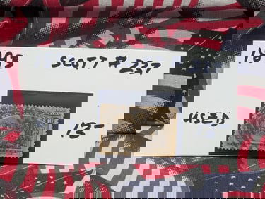 1893 Ten Cent US Stamp "Columbus Presenting Natives" Scott # 237 Used