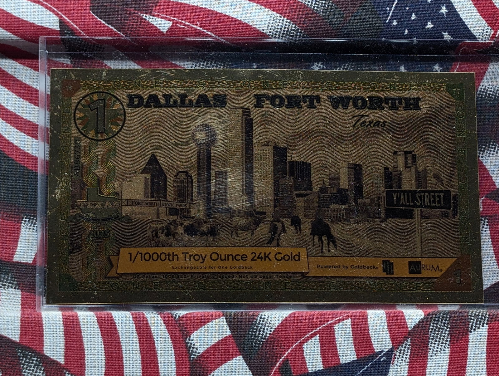 1/1000th Troy Oz. 24k GOLD 2025 Texas $1.00 Goldback: 1/1000th Troy Oz. 24k GOLD 2025 Texas $1.00 Goldback
