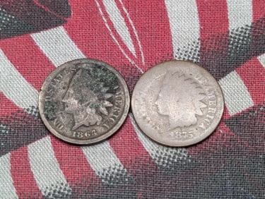 1864 & 1875 Indian Head Cents (2 PCS)