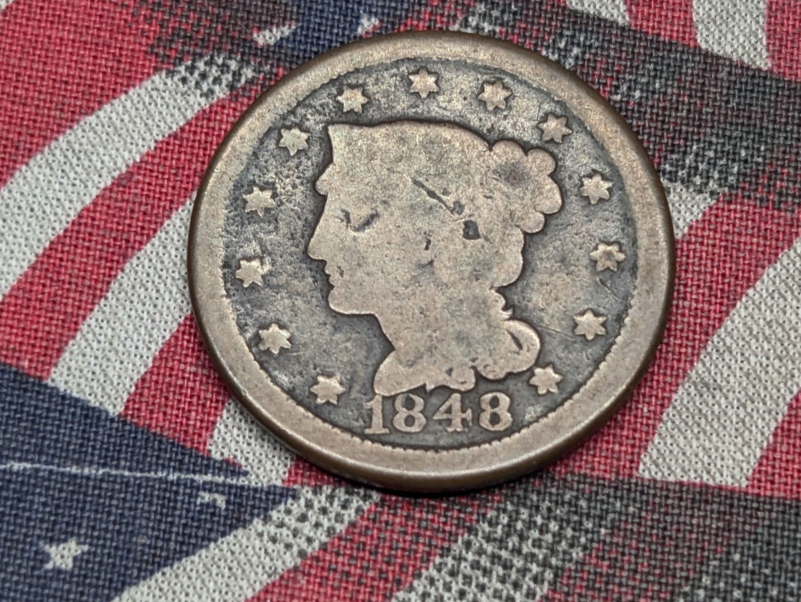 1848 U. S. Braided Hair Large Cent - VG (1 of 2)